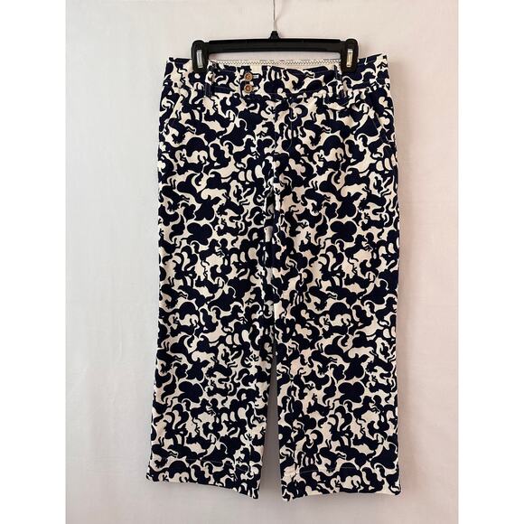 Lilly Pulitzer Palm Beach Fit Pants Horse of Course Print Corcuroy crop capri 4 - Picture 1 of 10